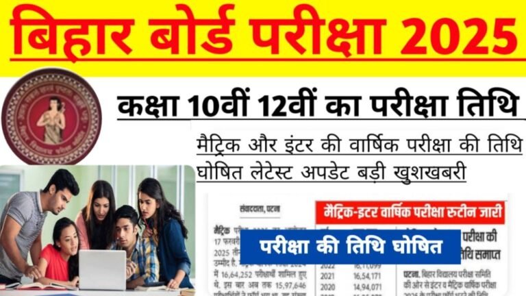 Bihar Board 10th 12th Exam Date 2025